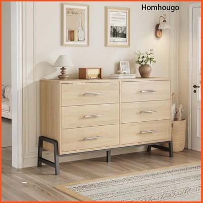 6 Dresser for Bedroom, 52" Wide Dresser, Wide Drawer with Storage Freestanding, Closet Storage Chest