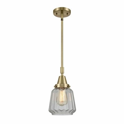Chatham - 1 Light Stem Hung Mini Pendant In Art Deco Style-9.13 Inches Tall and 7 Inches Wide