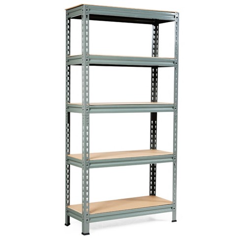 Costway 5-tier Metal Shelving Unit Adjustable Heavy-duty Utility Storage  Rack Silver : Target