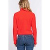 Slickblue Women's Long Sleeve Fluffy Turtleneck Top, Cozy Soft Knit Sweater, Fall Style, Orange, Size S-L - 4 of 4