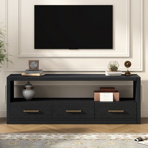 Minimalist TV Stand with 3 Drawers, Sideboard Cabinet with Spacious Surface and Durable Construction for living room - 1 of 4