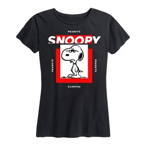 Women's - Peanuts - Snoopy Faces Short Sleeve Graphic T-Shirt - 1 of 4