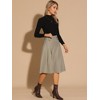INSPIRE CHIC Women's Vintage Plaid High Waist Pleated A-Line Midi Skirt - 4 of 4