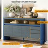 NicBex Farmhouse Solid Wood Veneer Sideboard 2-Tier Storage Cabinet with Large Capacity,Console Buffet Cabinet for Kitchen,Dining Room,Hallway - 4 of 4