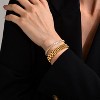 2pcs Gold Chain Link Bracelet, Stainless Steel Crystal Friendship Bracelets Bangle,Watch Band Chains Wristband - 4 of 4