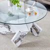 NicBex Modern Round Glass Top Coffee Table with MDF Base Distinctive Accent Table for Living Room, Bedroom - 4 of 4