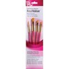 Princeton RealValue Brush Set, Gold Taklon Bristles, Short Handle Mixed Media Paintbrush, Pink, 4 Per Set, 3 Sets - 2 of 3