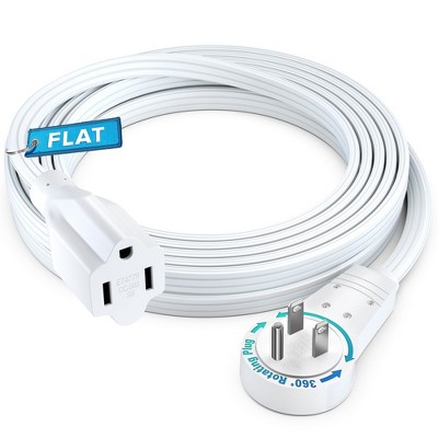 Maximm 360° Rotating Flat Plug Extension Cord Flat Cord with Slim Space-Saving Plug Design, 16 AWG
