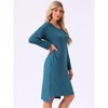 INSPIRE CHIC Women's Nightgown Long Sleeve Slit High Low Hem Rayon Built-in Bra with Pockets Sleepdress Nightwear Pregnancy - 2 of 4