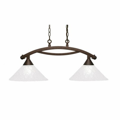 Toltec Lighting Bow 2 - Light Island Pendant Light in  Bronze with 12" Italian Bubble Shade