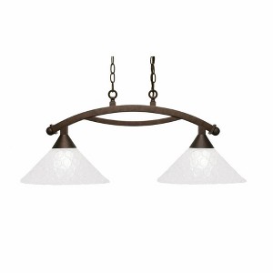 Toltec Lighting Bow 2 - Light Island Pendant Light in  Bronze with 12" Italian Bubble Shade - 1 of 1
