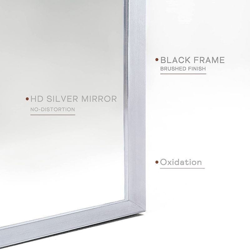 Serio 36"x 24" Arch Top Aluminum Alloy Framed Rectangular Bathroom Mirrors - The Pop Home, 5 of 10