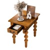 ORRD Solid Wood End Table with Drawer, Vintage Narrow Side Table with Bubble Spindle Legs for Living Room, Sofa, Farmhouse Bedroom,Natural - 4 of 4