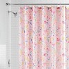 LunaLulinlk Kids Floral Shower Curtain with Hooks - 3 of 4
