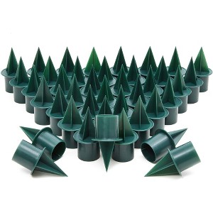 Bright Creations 40 Pack Green Plastic Candle Holder Stakes for Weddings, Celebrations, Floral Table Centerpieces, 1 x 2.4 In - 1 of 4