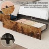 VINGLI Bed Frame with 4 Storage Drawers/Headboard, Metal Platform with Charging Station and LED, No Box Spring Needed, Easy Assembly, Vintage Brown - 3 of 4