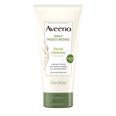 Aveeno Daily Moisturizing Facial Cleanser Dry Skin Fragrance Free 5 fl oz product package