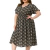 Agnes Orinda Women's Stylish Plus Size Trendy Smocked Waist A-Line Flowy Midi Sundresses - 2 of 4