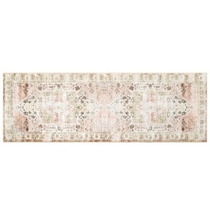 Vintage Carpet Washable Carpet Soft Imitation Wool Living Room Carpet Non-slip Vintage Distressed Decorative Carpet Oriental Print Easy-to-Clean - 1 of 4