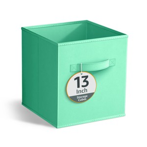 Sorbus 13 Inch Foldable Fabric Storage Cube Bin with Handles- for Organizing Home, Shelves, Nursery, Playroom, Closet and More - 1 of 4
