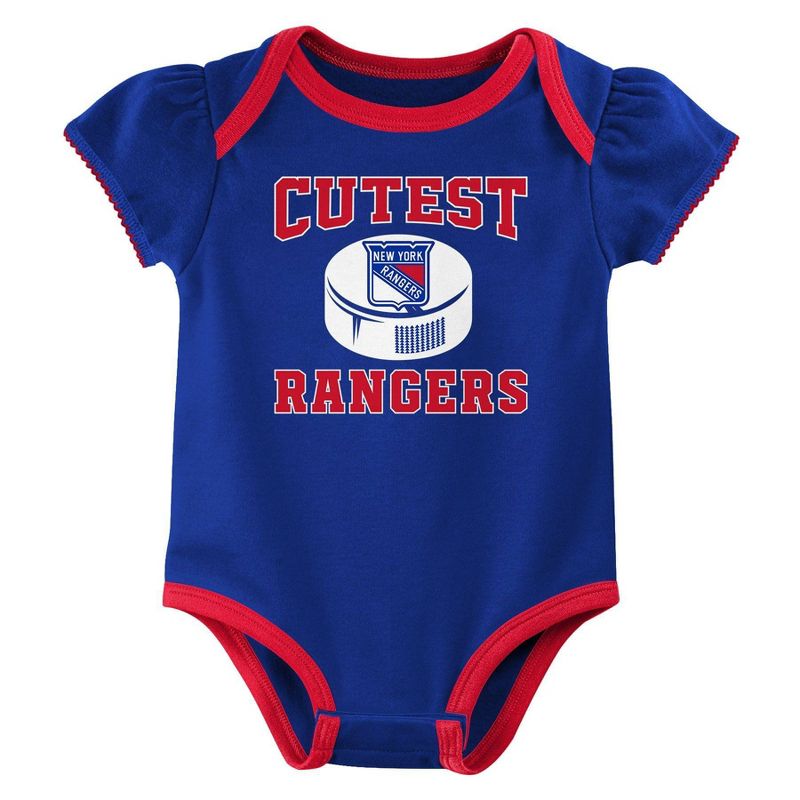 NHL New York Rangers Infant Girls&#39; 3pk Bodysuit, 4 of 5
