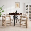 Christopher Knight Home Netia Modern 5 Pieces Metal and Rubberwood Counter Height Dining Set, Natural Brown - 2 of 4