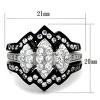 Slickblue Women’s Zig-Zag Design Ring Stainless Steel Ring with Pear-Cut CZ Stones, Black, Size 5–10 - 2 of 4
