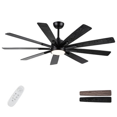 BestParts 62" Modern Farmhouse Ceiling Fan - Black Plywood Blades, Smart App Control, Energy-Saving Motor