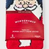 Toddler 2pk Cozy Christmas Santa Socks - Wondershop™ Red/Navy Blue 2T-3T - 3 of 3