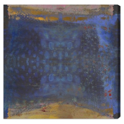 20" x 20" Golden Beach Abstract Unframed Canvas Wall Art in Blue - Unbranded