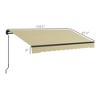PAGED Retractable Awning Adjustable Protection Patio Awnings Aluminum and Steel Frame with Hand Crank for Balcony, Backyard - 3 of 4
