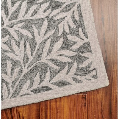 Grey and Ivory 4' x 6' Handmade Tufted Wool Area Rug
