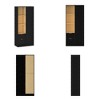 FUFU&GAGA Black Freestanding Tall Pantry Sliding Door Storage Cabinets - 4 of 4