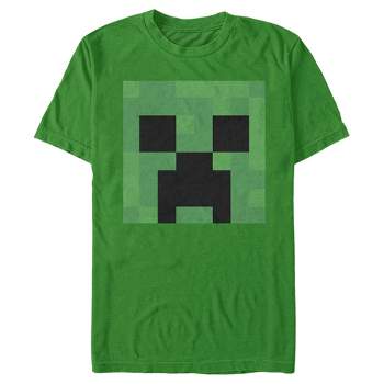 Green minecraft t-shirt with a creeper face design