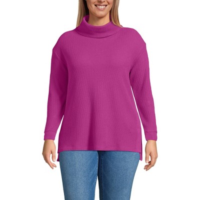 Lands' End Women's Long Sleeve Waffle Cowl Neck Tunic