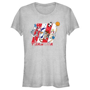 Junior's Team USA X Looney Tunes Sports Crew T-Shirt - 1 of 4