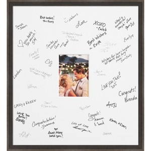 Hardwood Wedge Signature Mat Picture Frame – Guest Book Alternative for Weddings, Graduations, or Retirement – Autograph Photo Mat for Signature Board - 1 of 4