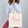 City Creek Prints Paris Coquette Bow Canvas Tote Bag - 15x16 - Natural - 2 of 2