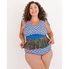 Lime Ricki Women's Block Floral Peplum - 3 of 4