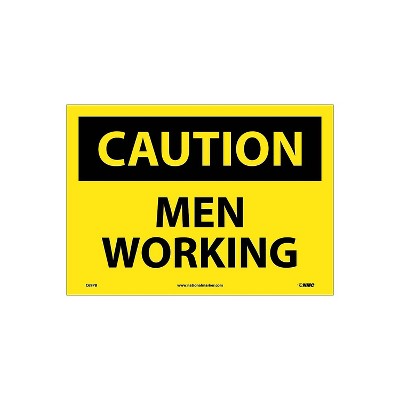 National Marker Caution Labels; Men Working 10" x 14" Adhesive Vinyl C69PB
