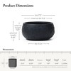 LuxenHome Round Black Geometric Planter – Indoor/Outdoor MgO Pot with Drainage Plug - 3 of 4