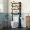 Over Toilet Storage Rack 3 Tier Bathroom Space Saver with Adjustable Shelves Rustic Brown Organizer Washroom Bathroom - 2 of 4