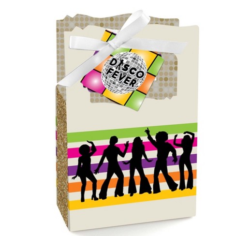 12 Paper Party bags with personalised stickers DISCO 