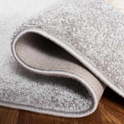 Gray Elephant Kids Round Synthetic Area Rug