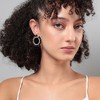 SOHI Women's Tourmaline Black Cascading Crystals Hoop Earrring - 3 of 4