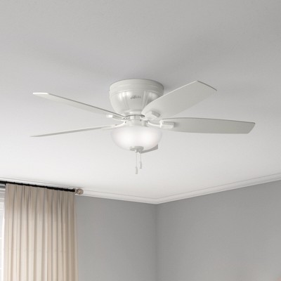 52'' Fresh White Low Profile Ceiling Fan with LED Light