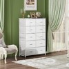 Tall Dresser with 10 Fabric Drawers, Storage Tower with Cabinet, Metal Frame, Organizer Units for Closet - 2 of 4