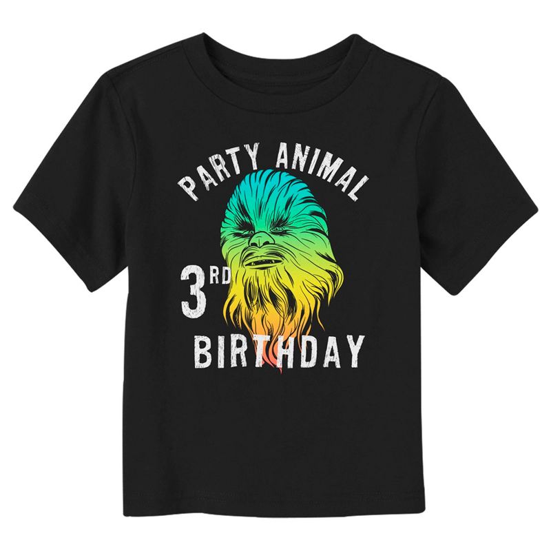 Toddler's Star Wars Chewbacca Party Animal 3rd Birthday T-Shirt, 1 of 4