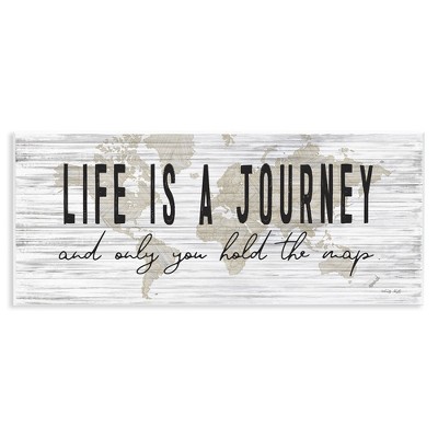 Stupell Industries Life Is a Journey Rustic World Map, 17" x 7"