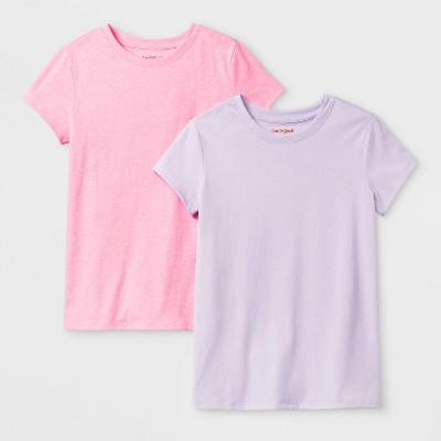 Girls' 2pk Solid Short Sleeve T-Shirt - Cat & Jack™
